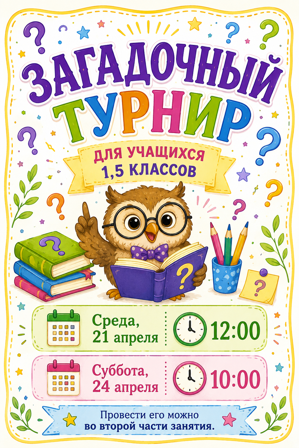 Загадочный турнир 1,5 кл